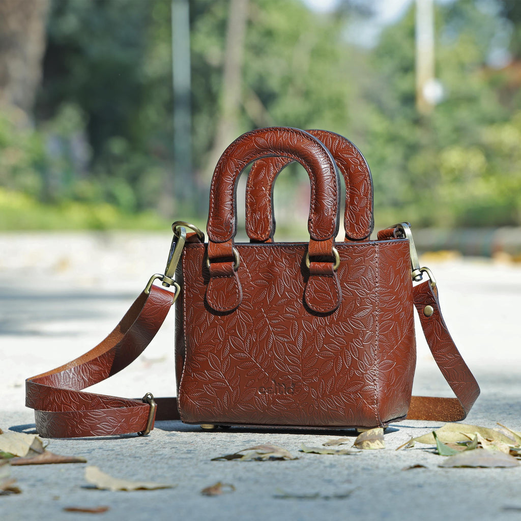 Genuine Leather Mini Tote Crossbody Bag K2308